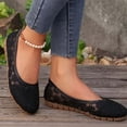 thumbnail image 4 of Women's Floral Embroidered Mesh Slip-On Flat Shoes Square Toe Hollow-Out Breathable Non-Slip Lightweight Casual Walking Shoes Wedding Bride Dressy Shoes fashionable outer wear, 4 of 8