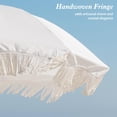 thumbnail image 4 of Boho Fringe Umbrella Outdoor Patio, 6.5ft UPF50+ Picnic Umbrella with Tassels with Steel Pole and Push Button Tilt, Antique White, 4 of 8