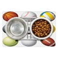 thumbnail image 1 of Sports Pet Mat for Food and Water, Diversified Sport Balls Objects in Diamond or Circle Shape Recreational Illustration, Non-Slip Rubber Mat for Dogs and Cats, 18" X 12", by Ambesonne, 1 of 2