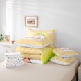 thumbnail image 5 of Feelyou Dreamy Unicorn Child Twin Bedding Sets 7-Piece, Cartoon Stars Rainbow Bedding Comforter Set, Cute Yellow Horse Animal Reversible Sheet Sets, Breathable Home Decor, 5 of 7