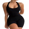 thumbnail image 1 of Combinaison Moulante pour Femme, Couleur Unie, Col en U, Justaucorps Sans Manches, Salopette de Sport Ajustée, une-Pièce, Barboteuse, Barboteuse, Vert Armée, G, 1 of 5