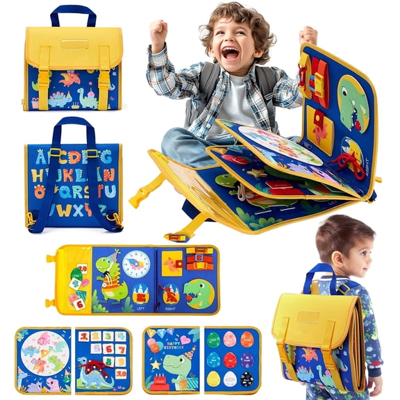GROBRO7 Busy Board Toy Felt Storyboard Portability Backpacks Toy,1 Count