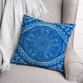 thumbnail image 3 of Creative Products Large Blue and White Folk Pattern 20x20 Indoor / Outdoor Pillow, 3 of 3