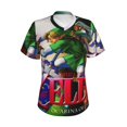 thumbnail image 4 of The Legend Of Zelda Ocarina Of Time Women's T Shirts V-Neck Tee Shirt Casual Short Sleeve T-Shirt Soft 3D Printed Summer Tee Tops Shirt XX-Large, 4 of 8