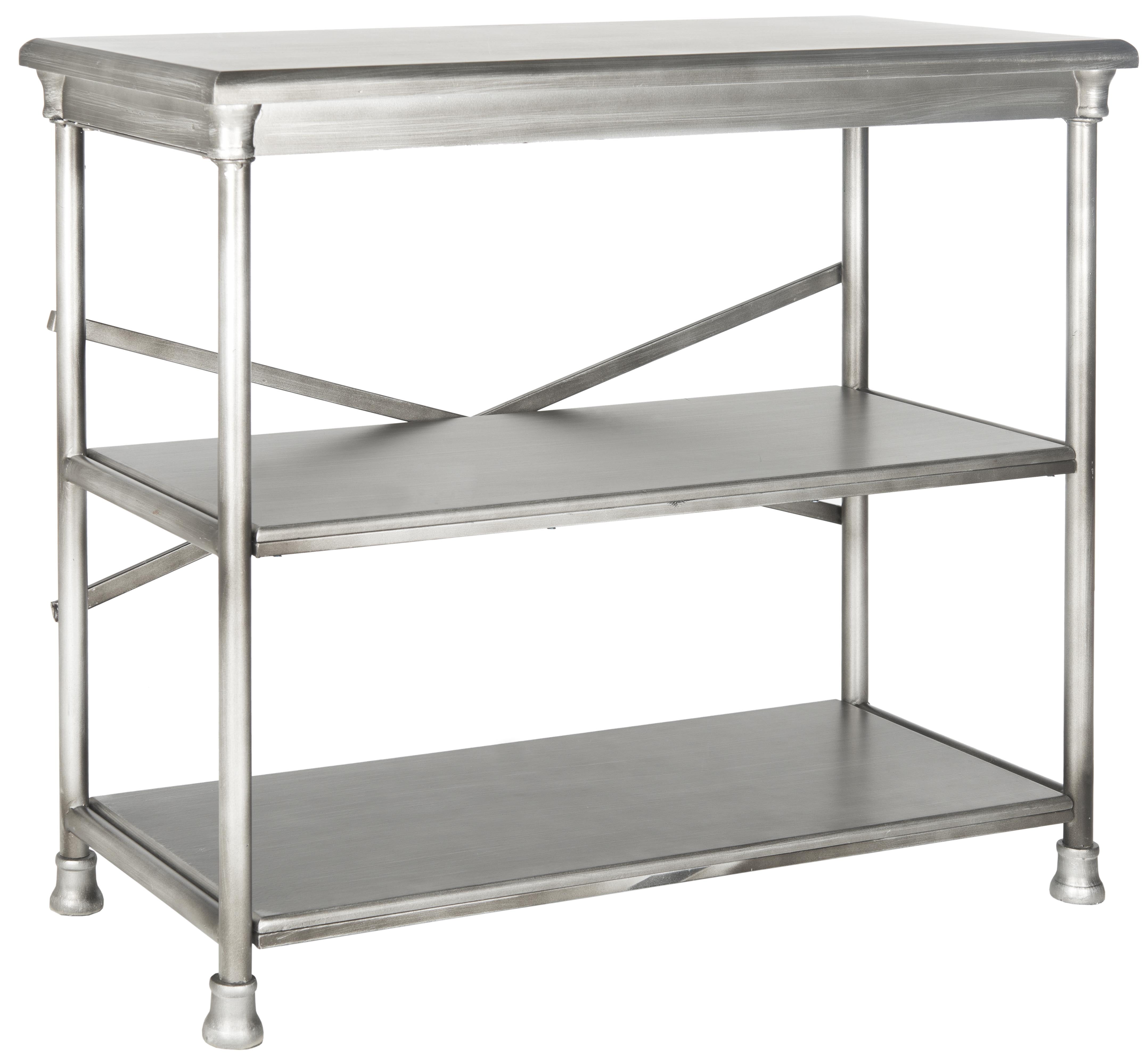 SAFAVIEH Jamison 2 Tier Industrial Glam Medium Bookcase, Dark Silver