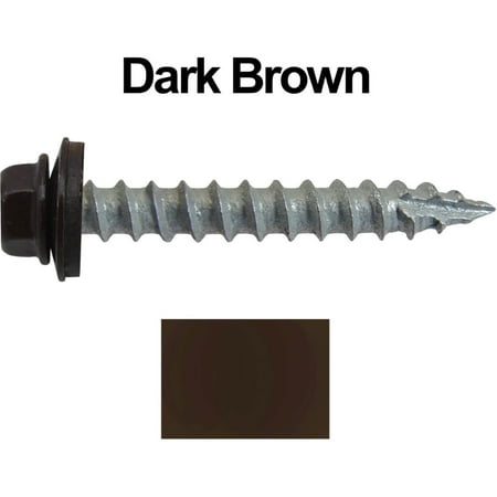 

Jake Sales Brand -14 x 1-1/2 Metal Roofing Screws ~250 - Hex Head - Typ 17 Tip - EPDM washer - DARK BROWN