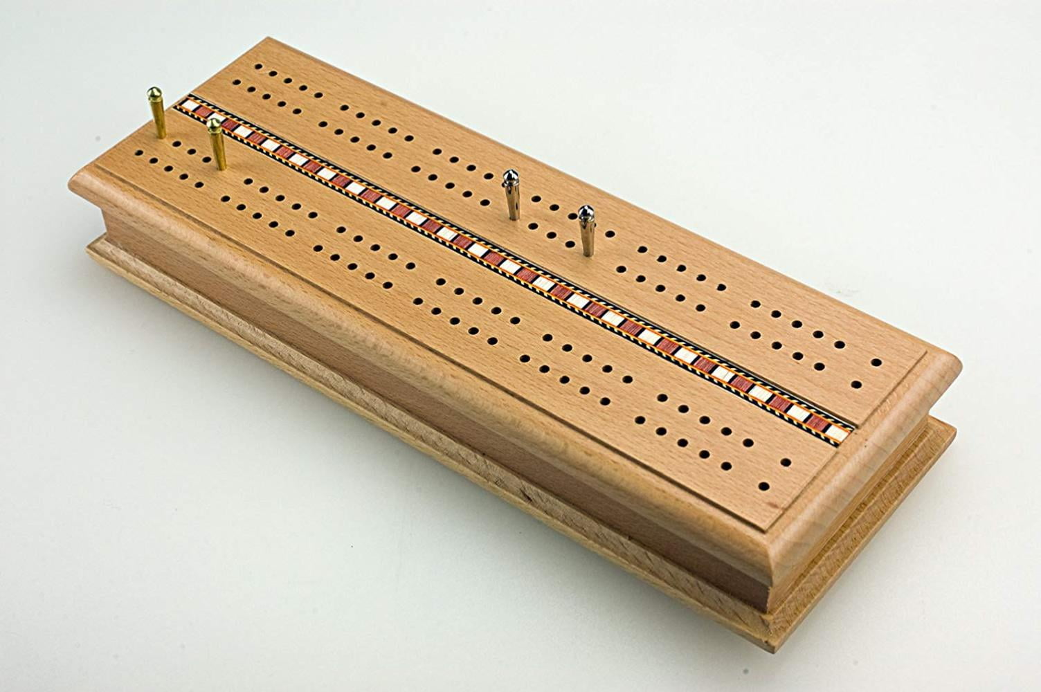 Deluxe Cribbage Box, Stylish travel cribbage set made of wood with