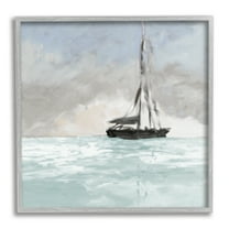 Stupell Industries Sailing Boat Navigating Gloomy Skies Icy Seas Outdoors,17 x 17, Design by Jane Slivka