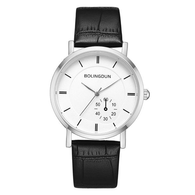 Gran esfera blanca para una elegancia atemporal Elegante reloj de cuarzo con marco plateado