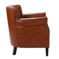 thumbnail image 6 of Home Square Nail Head Trim Faux Leather Club Chair in Caramel - Set of 2, 6 of 9