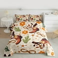 thumbnail image 3 of Manfei Cartoon Groovy Daisy Bedding Comforter Set, Rustic Cowgirl Cowboy Twin Comforter Sets, Bohemian Western Theme Reversible Bedding Set, Breathable Home Decor, 2pcs, 3 of 9