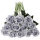 thumbnail image 1 of 12 Rosas Artificiales TUNC Rosa Falsa de Tallo Largo Único 50 cm plata, 1 of 5