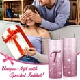 thumbnail image 6 of Initial T Tumbler Cup Gifts, Monogrammed Gifts for Women, Personalized Tumblers with Lids and Straws for Women 20oz, Personalized Gifts for Girls Women Mom Teacher Birthday Wedding Graduation, T-Pink, 6 of 6