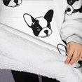 thumbnail image 3 of Oversized Wearable Blanket Hoodie,Cute Bulldog Sherpa Blanket Hoodie with Super Pockets,Super Warm Fuzzy Pullover for Women & Men, 3 of 6