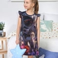 thumbnail image 4 of Balery Astronaut In Cosmic Garden Camisón de princesa para niñas, pijama de algodón con mangas abullonadas, suave y bonito.-Medium, 4 of 6