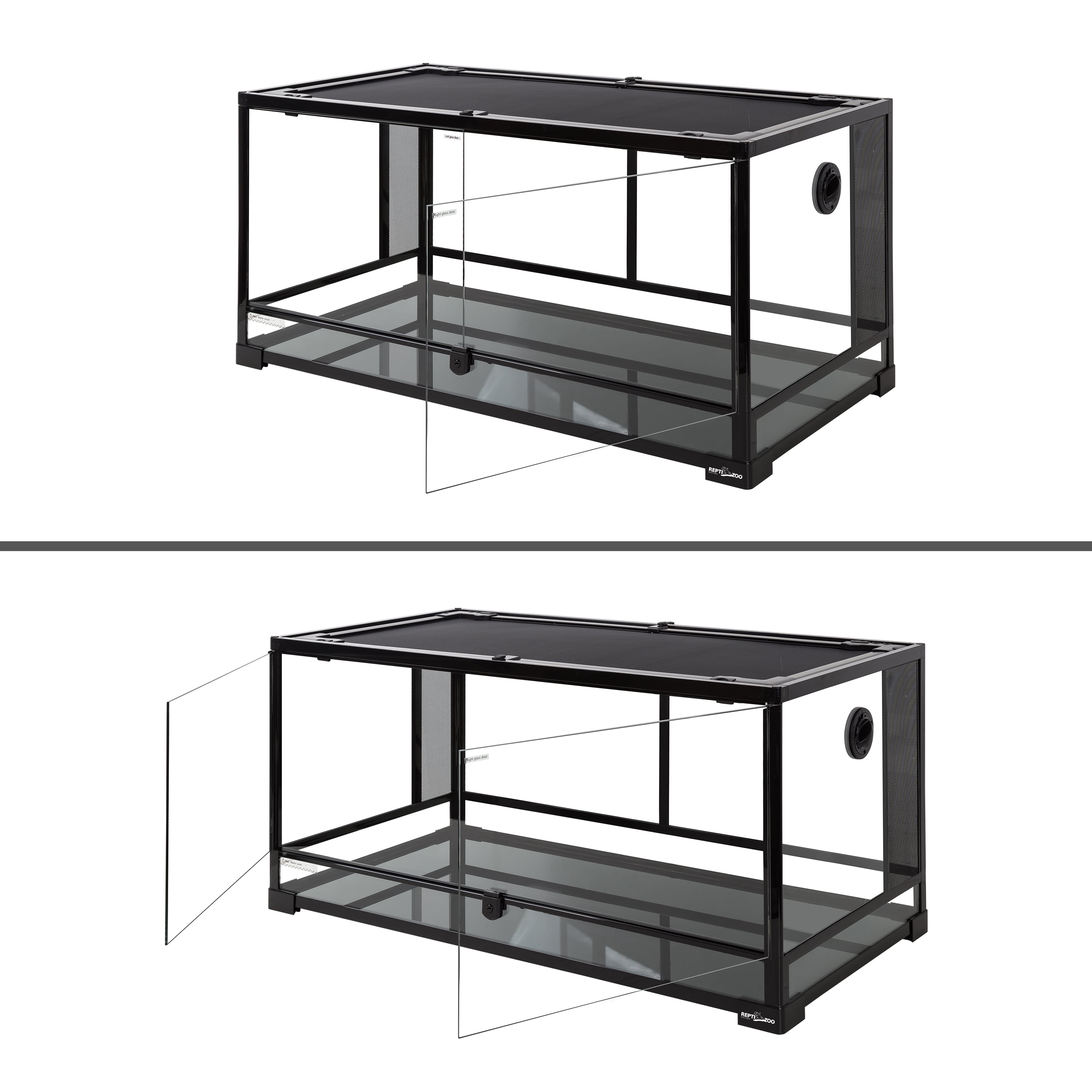 50 Gallon Black Reptile Glass Terrarium
