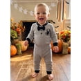 thumbnail image 3 of RUINIXCW Baby Boy Halloween Outfits Long Sleeve Spider Embroidery Romper + Pants Set, 3 of 8
