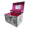thumbnail image 4 of Estuche de tren de maquillaje, estuche de tocador con bandeja, organizador de caja de maquillaje, caja de almacenamiento de cosméticos para mujeres M, 4 of 8