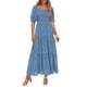 thumbnail image 1 of Vestido Midi PRETTYGARDEN Mujer Verano Casual Azul XXL, 1 of 6