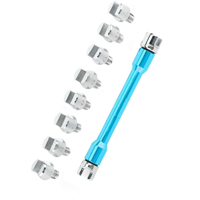 Llave para radios de Motocicleta Llave para radios de Motocicleta Juego de Llaves CNC 5.0‑6.8 Longitud 93 mm/3.7in para la mayoría de Las Motocicletas(Azul)