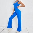 thumbnail image 2 of Women's One-Piece sleeveless jumpsuits sexy hip lift fitness yoga dress U-neck hollow back unitard bodycon solid color soft fabric yoga workout bodysuit Summer 2024, 2 of 7