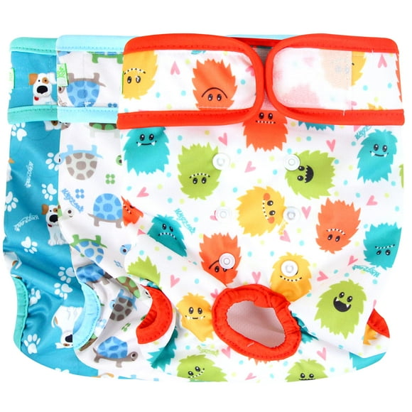 wegreeco Luxury Washable Reusable Dog Diapers (Stylish Pattern) - Durable Female Dog Diapers Doggie Diapers 3 Pack (Inspiring Small)
