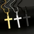 thumbnail image 2 of GKNET 2024 Fashion Stainless Steel Cross Pendant Necklace Chain Women Men Delicate Jewelry Gift-Silver, 2 of 9