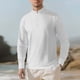thumbnail image 1 of Blusa y camisa de manga larga con cuello alto para hombre, color liso, informal, con botones, medio cárdigan, manga larga, cuello alto, blusas de poliéster para hombre, 1 of 9