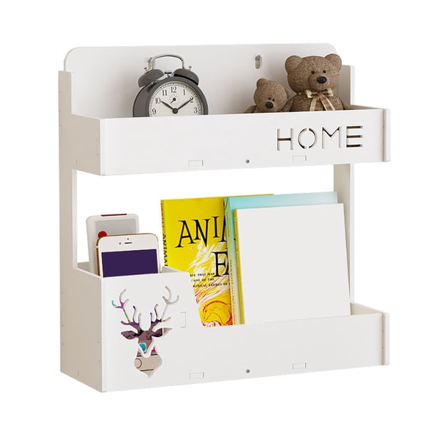 Soporte De Almacenamiento De Pared Blanco Contenedor De Almacenamiento De Pared Compuesto De Madera Y Plástico De Fácil Instalación Monstrate HA026859-02