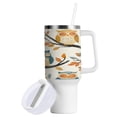 thumbnail image 2 of 40 Oz Car Handle Water Bottle Water Cup Water Bottle Water Jug Coffee Cup Travel Water Bottle Colorful Smiling Owl, 2 of 8