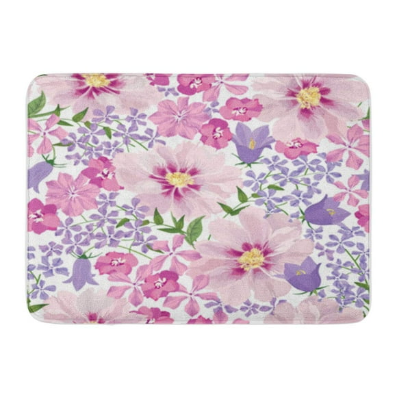 NUDECOR Watercolor Pattern Floral Flower Peony Poppies Daisy Beautiful Birthday Doormat Floor Rug Bath Mat 30x18 inch