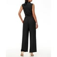 thumbnail image 7 of Vine Womens Summer One Piece Jumpsuits Dressy Casual Outfits Sleeveless Mock Neck Wide Leg Pants Rompers With Pockets, 7 of 7