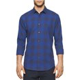 thumbnail image 1 of Calvin Klein - Camisa con botones para hombre, corte ajustado, a cuadros de búfalo, azul, mediano Calvin Klein Botones al frente, 1 of 1
