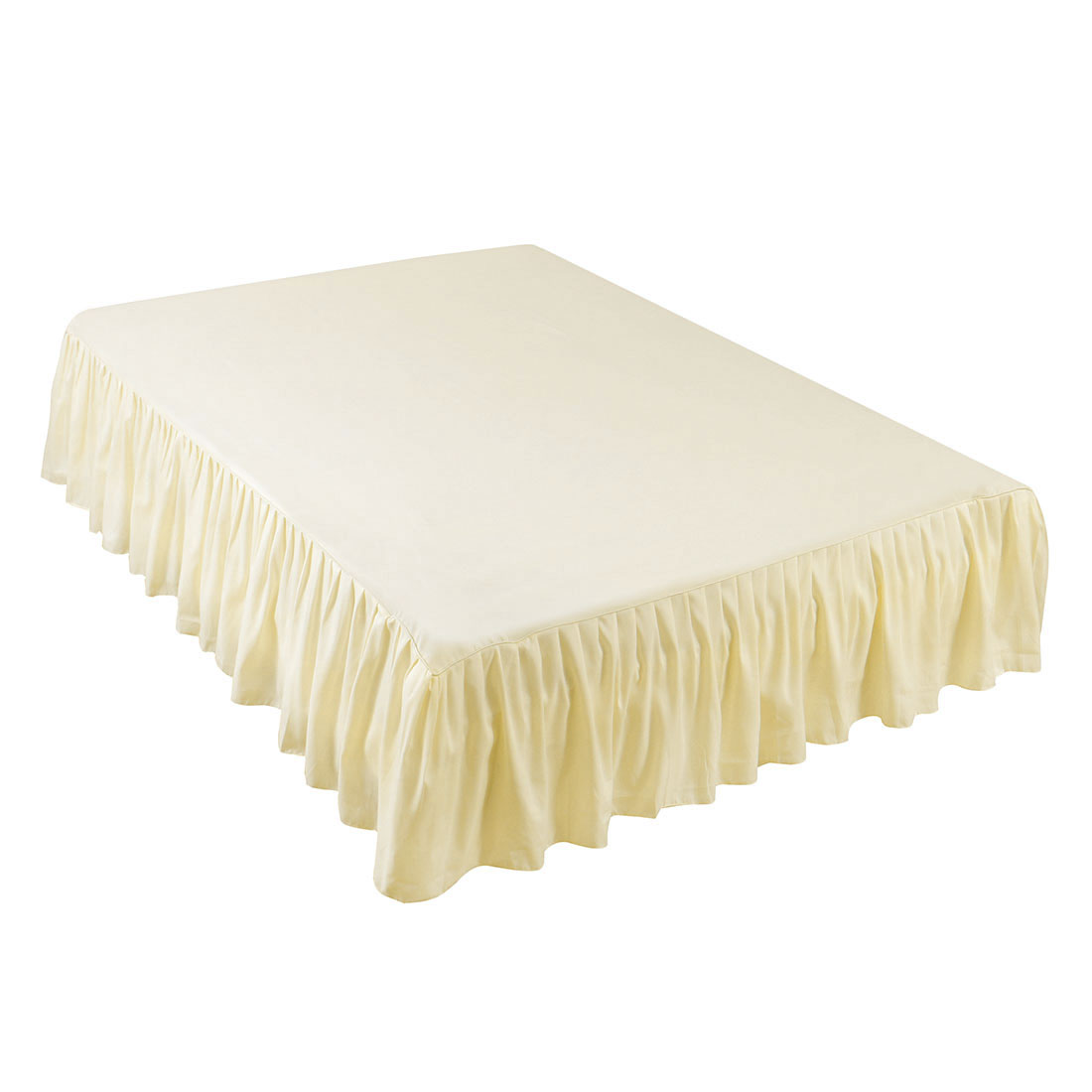 PiccoCasa Polyester Bed Skirt 14 inch Drop Dust Ruffle Beige Full