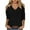 Black, variant on Lmnyox Women's Cold Shoulder Tunic Tops 3/4 Sleeve V Neck Blouses Summer Casual Solid Color Basic Tops