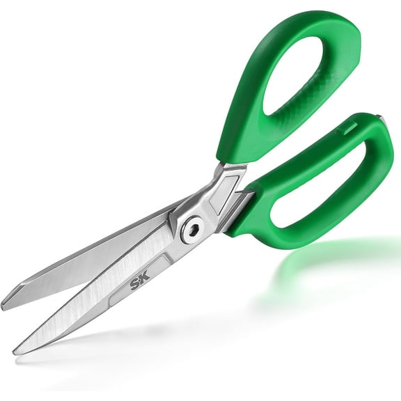 SK 9" Heavy Duty Scissors, All Purpose Shears, Premium CR-V Steel Construction, One Piece Drop Forged Blades, Ergonomic Handle for Comfortable Grip