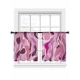 thumbnail image 2 of Abstract Art Sheer Curtains 45 Inches Long 2 Panels Impressionist Style Pink Water Ripple Light Filtering Semi Sheer Window Curtains Drapes for Bedroom Living Room 52"x45", 2 of 6