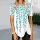thumbnail image 2 of Camisetas de verano para mujer, blusa holgada con estampado Floral, cuello redondo, dobladillo irregular, camisetas casuales de manga corta con gráficos Pompotops  hkajfhjk464192, 2 of 5