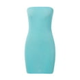 thumbnail image 4 of WEIGFI Womens Summer Dresses For Wedding Guest Elegant Party Dress Off The Shoulder Strapless Evening Gown Bodycon Stretchy Slim Fit Solid Color Party Wear Stylish Vacation Sundress,Sky Blue,S, 4 of 5