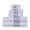 White & Indigo, variant on Aertex Stripe 100% Cotton 520 GSM 6 Piece Bath Towel Set, Soft & Absorbent, Quick Dry, 2 Bath 27x54, 2 Hand 16x28, 2 Wash 13x13, White with Stripes, OEKO-TEX® Certified