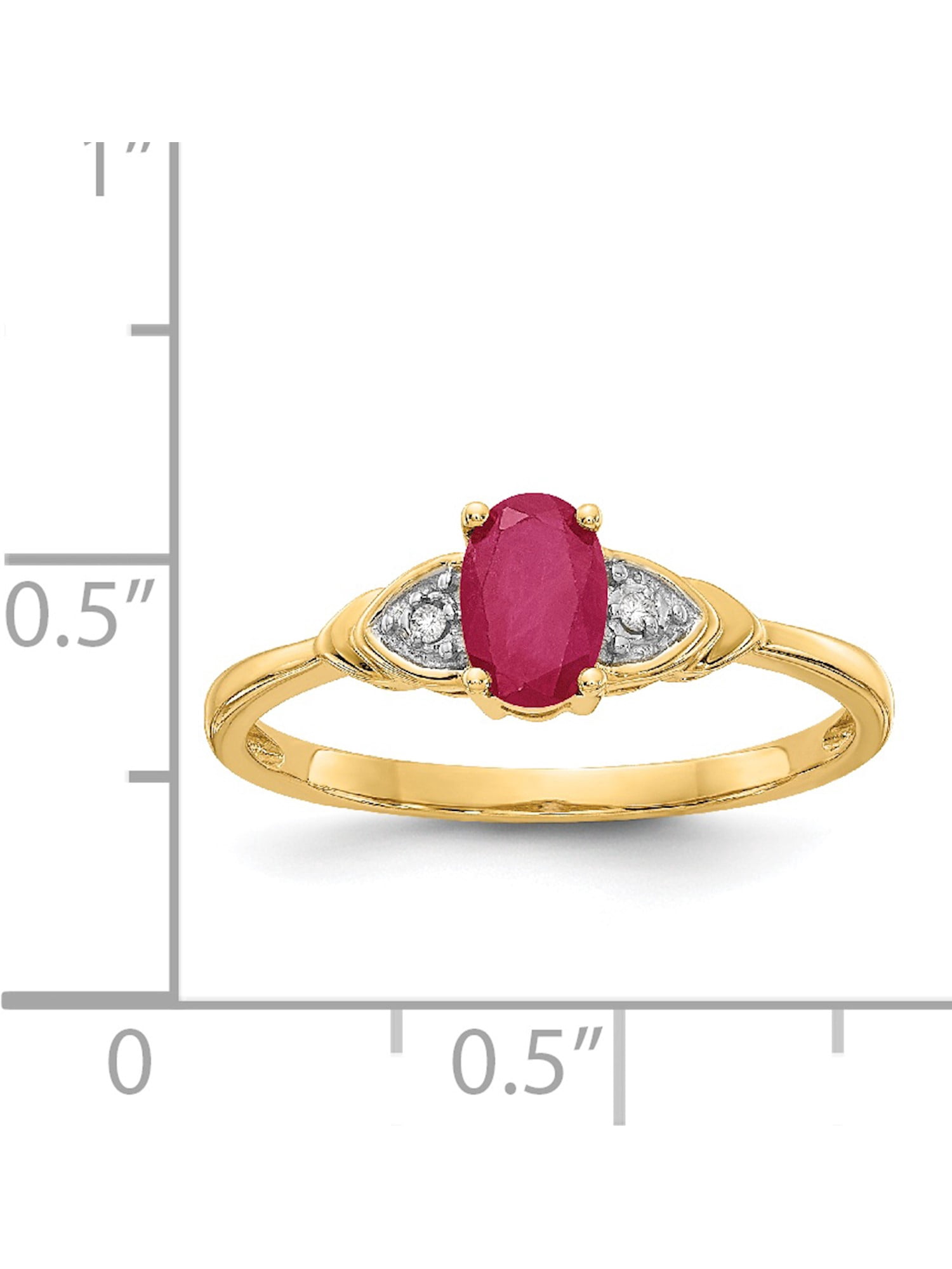 14k Yellow Gold Diamond \u0026 Ruby Ring 