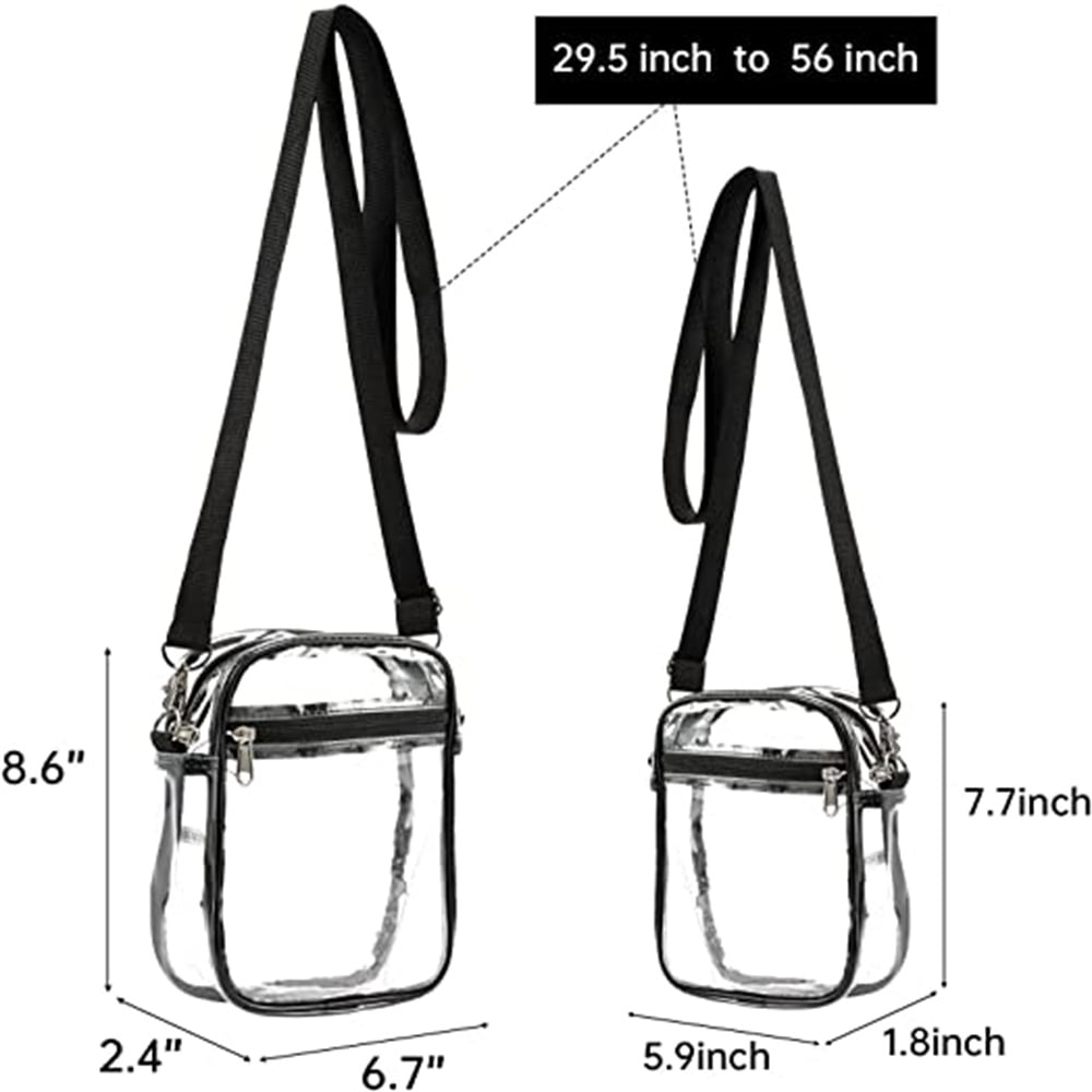 WEIMZC Clear Bag Stadium Approved, Adjustable Shoulder Strap Clear Crossbody Purse Bag for Concerts Sports Events Festivals