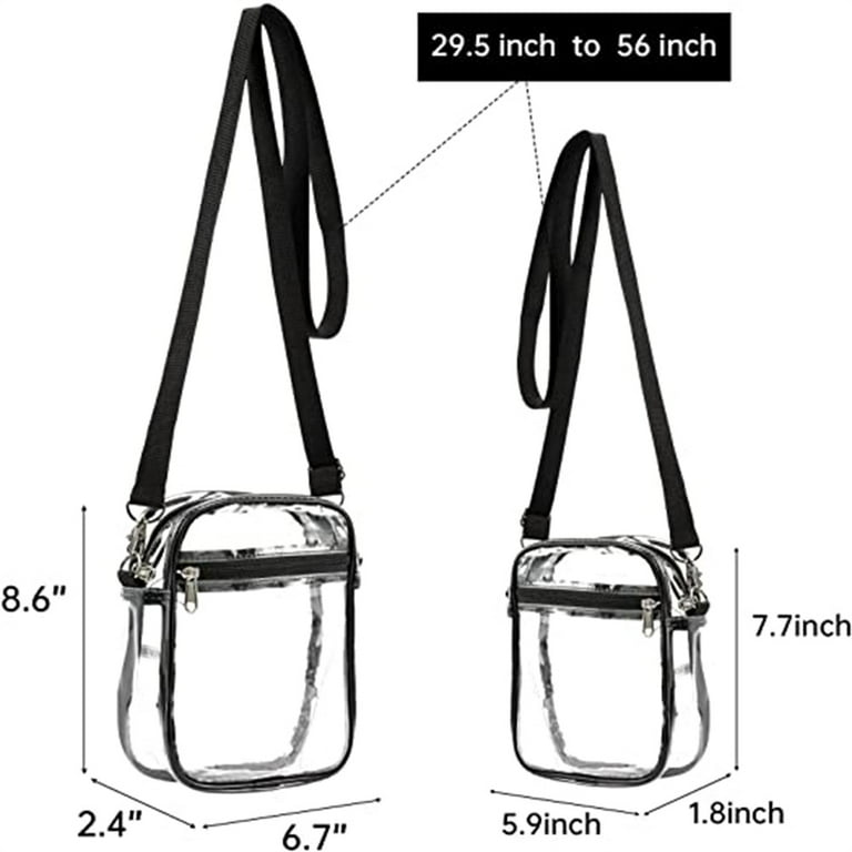  WEIMZC Clear Crossbody Bag Stadium Approved,Adjustable Shoulder  Strap Clear Crossbody Purse for Concerts, Festivals, Sports Events