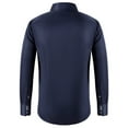 thumbnail image 3 of Miluxas Men's Casual Long Sleeve Dress Shirt Wrinkle-Free Regular Fit Button Down Shirts Navy XXL, 3 of 3