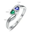 thumbnail image 2 of Personalized Anniversary Love Heart Promise Ring for Women 925 Sterling Silver with 2 Names and 2 Simulated Birthstones, 2 of 5