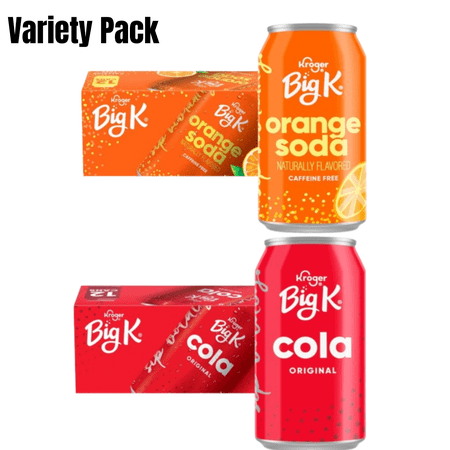 Big K Soda Variety Pack – Orange & Cola, 12 fl oz, 24 Cans (12 Each Flavor)