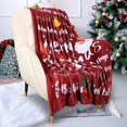 thumbnail image 5 of Christmas Throw Blanket Gifts Fleece Holiday Theme Christmas Reindeer Snowflakes Tree Prints Home Décor Soft Warm and Cozy Throws for Women, Winter Bedding, Couch, 50"x60", Wine, 5 of 6