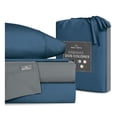thumbnail image 1 of Juego de Sábanas Microfibra, Frescas, Hipoalergénicas, Real Textil (Gris Lunar/Azul Oscuro, king Size), 1 of 7