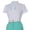 White/Teal, variant on Monterey Club Women's Performance Solid Zip Golf Polo Shirt #2146