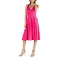 thumbnail image 3 of 24/7 Comfort Apparel Women's Fit and Flare Midi Sleeveless Dress with Pocket Detail, 3 of 4